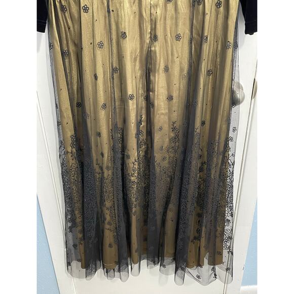 Coldwater Creek Formal Dress Size 20W Black Velvet Floral Lace Beaded Sequin - Picture 6 of 8